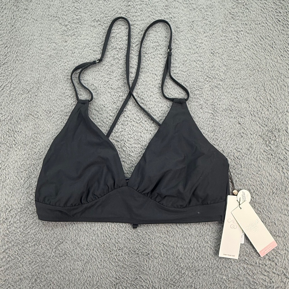 CALIA Triangle Bikini Top Womens XXL‎ Pure Black Adjustable Straps WSA12421B